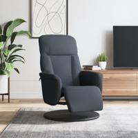 Fauteuil met voetensteun verstelbaar fluweel donkergrijs