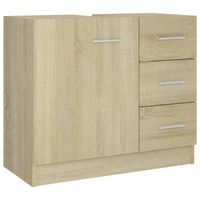 The Living Store Badkaast - Gootsteenkast - 63 x 30 x 54 cm - Sonoma Eiken - Spaanplaat