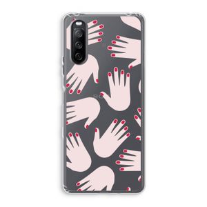 Hands pink: Sony Xperia 10 III Transparant Hoesje