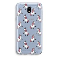 Eenhoorns overal: Samsung Galaxy J5 (2017) Transparant Hoesje