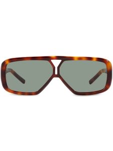 Saint Laurent Eyewear lunettes de soleil carrées à effet écailles de tortue - Vert