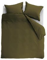 Ambiante Dekbedovertrek Uni Cotton Olive Green-Lits-jumeaux (240 x 200/220 cm)