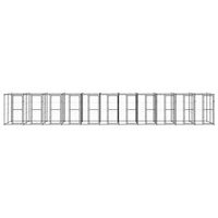 The Living Store Hondenkennel - Gepoedercoat staal - 1.210 x 220 x 180 cm - Met dak en deuren - Zwart/zilver