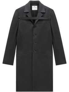 Courrèges manteau en cuir à simple boutonnage - Noir