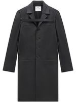 Courrèges manteau en cuir à simple boutonnage - Noir
