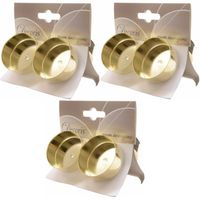 3x Gouden waxinelichthouders 4 stuks - Kerststukjes - thumbnail