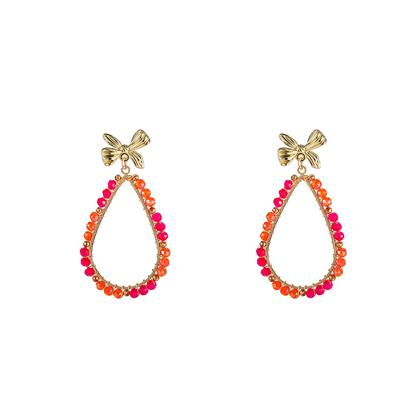 Day&Eve Oorbellen Bow Drop Dangle Orange | Goud