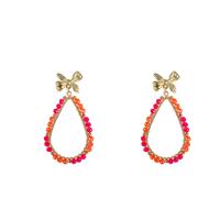 Day&Eve Oorbellen Bow Drop Dangle Orange | Goud