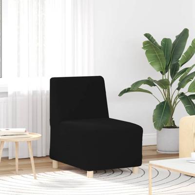 Fauteuil 55 cm gekrulde wolachtige stof zwart