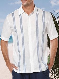 Striped Short Sleeve Bowling Shirt