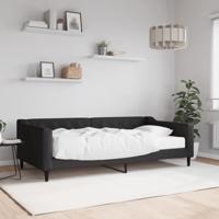 Slaapbank met matras 100x200 cm stof zwart
