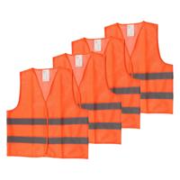 Veiligheidshesje - 4x - Oranje - one size - met Reflectie - Veiligheidsvest - Reflectievest - Veilig