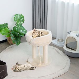 Krabpaal Klein 4-in-1 Kattenboom Katten Kattenmeubilair Klimboom Activiteitenboom Speelboom Beige
