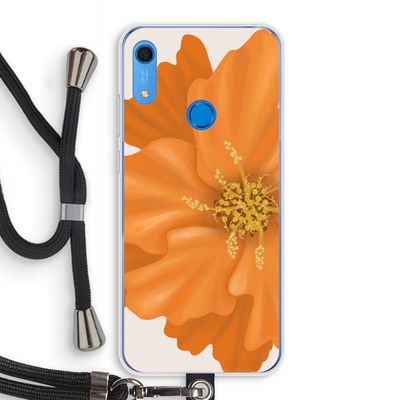 Orange Ellila flower: Huawei Y6s Transparant Hoesje met koord
