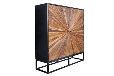 Highboard BARRACUDA 120cm mango hout and bruin teak hout - 44989