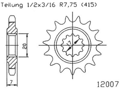 ESJOT Sprocket 415 13z standard
