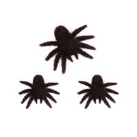 3x stuks horror griezel spinnen zwart 8 x 10 cm