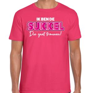 Vrijgezellenfeest T-shirt voor heren - ik ben die sukkel - roze - bruiloft/trouwen