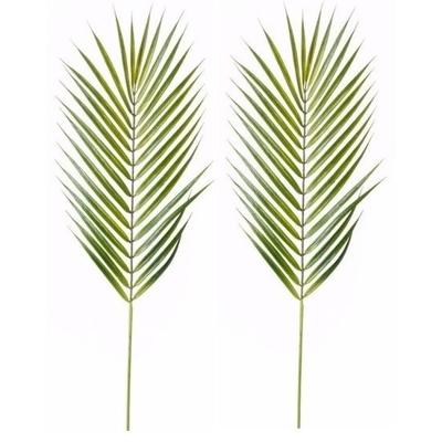 Kunstplant - 2x - Chamaedorea - palm blad - 75 cm - groen - nepplanten