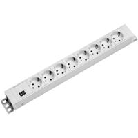 Bachmann 333001 19 inch Stekkerdoos voor patchkast 1 HE Geaarde contactdoos Grijs