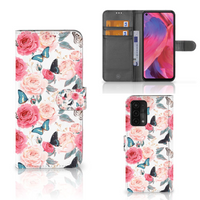 OPPO A54 5G | A74 5G | A93 5G Hoesje Butterfly Roses