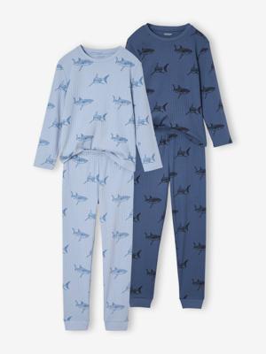 Set van 2 jongenspyjama's Haai marineblauw