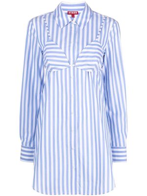 STAUD robe-chemise en popeline Alita à rayures - Bleu