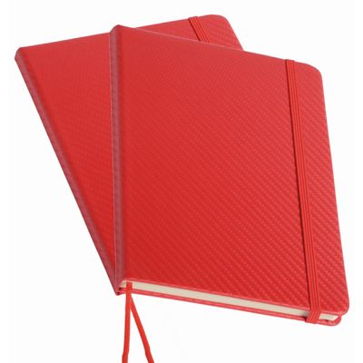 Pakket van 8x stuks schoolschriften/notitieboeken A5 harde kaft gelinieerd rood