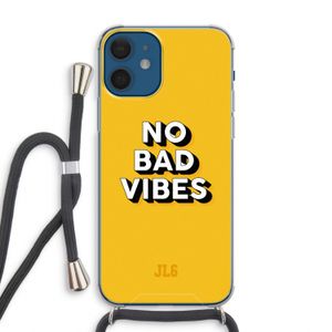 No Bad Vibes: iPhone 12 Transparant Hoesje met koord