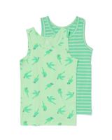 HEMA Kinderhemden Stretch Katoen Vogels - 2 Stuks Groen (groen) - thumbnail