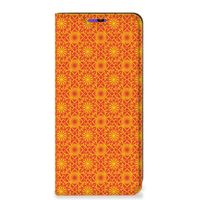 Samsung Galaxy A22 4G | M22 Hoesje met Magneet Batik Oranje - thumbnail