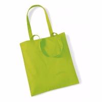 Draagtasje met hengsels - 10x - limegreen - 42 x 38 cm - katoen - 10 liter - boodschappen - gymtas - thumbnail