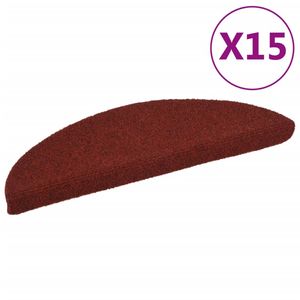 vidaXL Trapmatten zelfklevend 56x17x3 cm naaldvilt rood 15 st