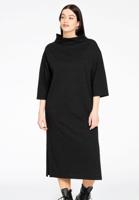 Yoek Jurk met turtle neck STELLA | Zwart | Maat 42/44