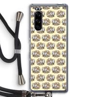 Slapende poes: Sony Xperia 5 Transparant Hoesje met koord