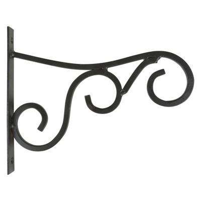 Muurhaken - 3x - voor hangpotten - metaal - zwart - 25 x 20 cm