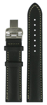 Horlogeband Tissot T0144101605700 / T600025440 Leder Zwart 19mm