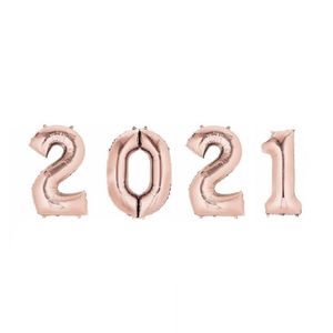 New Year versiering 2021 ballonnen rose goud   -