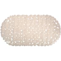 Douche/bad anti-slip mat badkamer - pvc - beige - 35 x 68 cm - ovaal