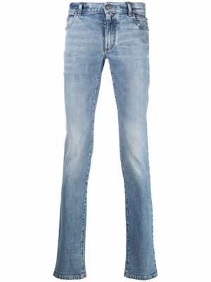 Balmain jean droit à taille mi-haute - Bleu