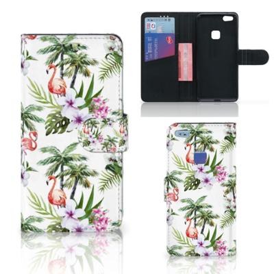Huawei P10 Lite | Telefoonhoesje | Met pasjeshouder | Flamingo Palms