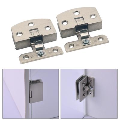 2 stks open gat gratis geborsteld oppervlak glas scharnier grootte: L 8-10mm