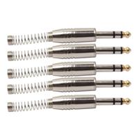 5 STÜCK 6.35mm metalen Audio Plug Stereo microfoon netsnoer stekker