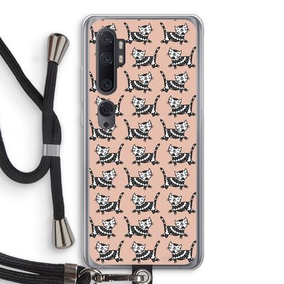 Zwarte poes: Xiaomi Mi Note 10 Transparant Hoesje met koord