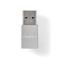 USB-Adapter | USB 3.2 Gen 1 | USB-A Male | USB Type-C Female | Vernikkeld | Recht | Metaal | Zwart