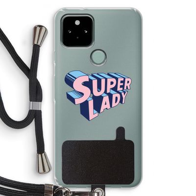 Superlady: Pixel 5 Transparant Hoesje met koord