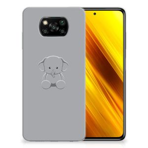 Xiaomi Poco X3 | Poco X3 Pro Telefoonhoesje met Naam Grijs Baby Olifant
