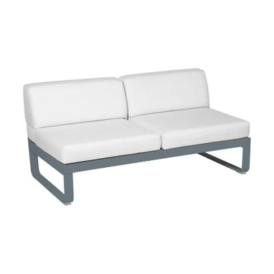 Fermob Bellevie 2-zitsmodule loungebank Storm Grey - Off-White