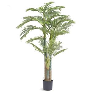 VEVOR Kunstmatige Goudfruitpalm 1030x1030x1981mm Kunstplant PE Kunstplanten Plastic Planten in Pot Geurloos Waterdicht Ideaal voor het decoreren van Slaapkamer Studeer Woonkamer