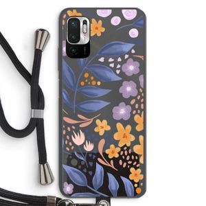 Flowers with blue leaves: Xiaomi Redmi Note 10 5G Transparant Hoesje met koord